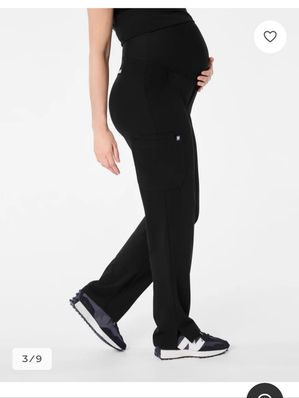 Figs Black Kade Maternity Scrub Pants Size Small